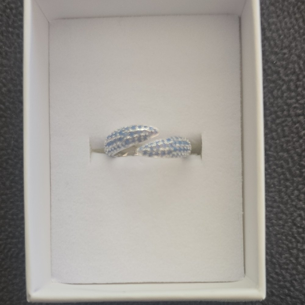 Elegant Silver and Blue Women's Ring